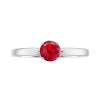Solitaire Lab Made Ruby Promise Ring with Certificate