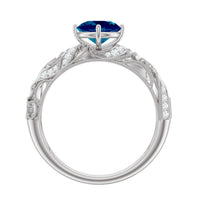 London Blue Topaz and Diamond Vintage Inspired Engagement Ring