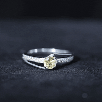 Natural Citrine Engagement Ring with Diamond Bypass Shank