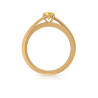 Natural Citrine Engagement Ring with Diamond Bypass Shank