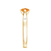 Certified real citrine promise ring with diamond accents from Rosec Jewels, featuring a vibrant yellow gemstone and elegant design.