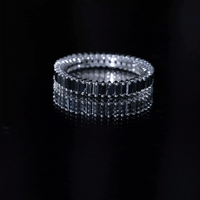 Certified Baguette Lab Grown Black Diamond Eternity Ring for Anniversary