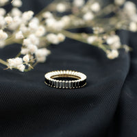Certified Baguette Lab Grown Black Diamond Eternity Ring for Anniversary