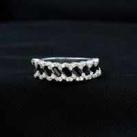 Certified Lab Grown Black and White Diamond Half Eternity Band Ring for Anniversary