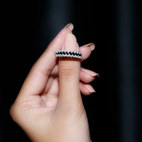 Certified Lab Grown Black and White Diamond Half Eternity Band Ring for Anniversary