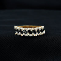 Certified Lab Grown Black and White Diamond Half Eternity Band Ring for Anniversary