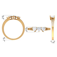 3/4 CT Heart Shape Zircon Three Stone Promise Ring