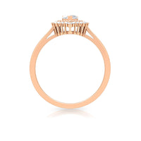 Certified Real 0.25 Carat Diamond Heart Engagement Ring with Double Halo