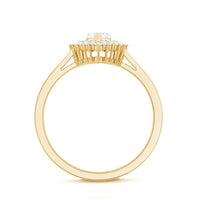 Certified Real 0.25 Carat Diamond Heart Engagement Ring with Double Halo