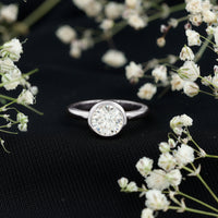 Bezel Set Moissanite Solitaire Ring For Engagement