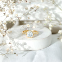 Bezel Set Moissanite Solitaire Ring For Engagement