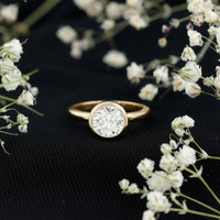 Bezel Set Moissanite Solitaire Ring For Engagement