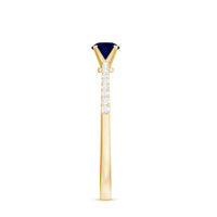 Real 0.9 carat blue sapphire promise ring with diamonds by Rosec Jewels, featuring a stunning sapphire centerpiece and sparkling accents.