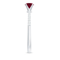 Natural 0.6 Carat Ruby Promise Ring with Diamond