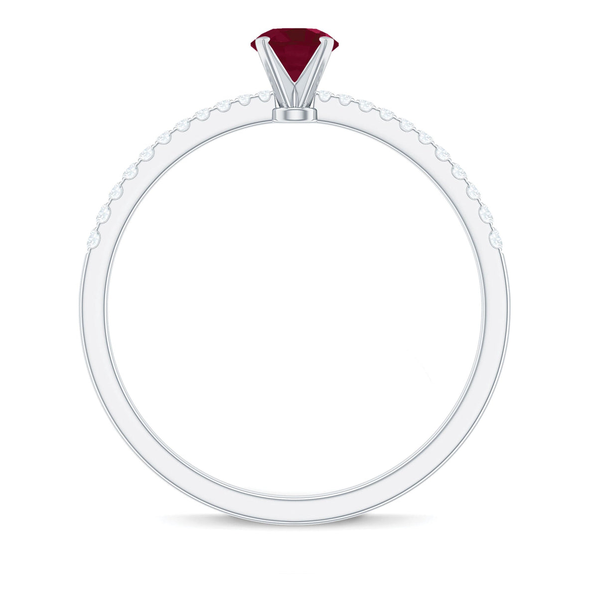 Natural 0.6 Carat Ruby Promise Ring with Diamond
