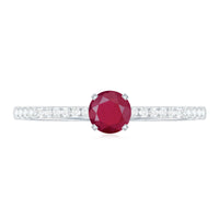 Natural 0.6 Carat Ruby Promise Ring with Diamond