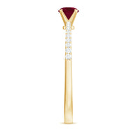 Natural 0.6 Carat Ruby Promise Ring with Diamond