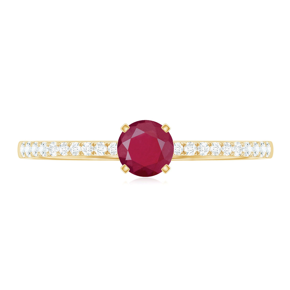 Natural 0.6 Carat Ruby Promise Ring with Diamond