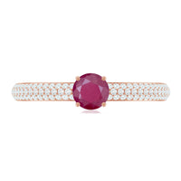 Natural Ruby Diamond Engagement Ring for Women