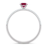 Natural Ruby Diamond Engagement Ring for Women