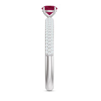 Natural Ruby Diamond Engagement Ring for Women