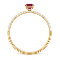 Natural Ruby Diamond Engagement Ring for Women