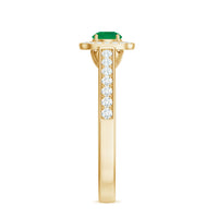 Real Half Carat Emerald Engagement Ring with Diamond Halo