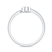 Bezel Set Moissanite and Enameled Evil Eye Ring