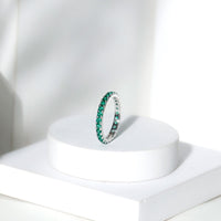 Certified Lab Grown Emerald Stackable Eternity Ring for Women
