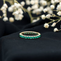 Certified Lab Grown Emerald Stackable Eternity Ring for Women