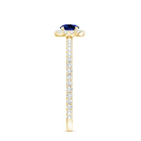 Lab Grown Blue Sapphire and Diamond Minimal Engagement Ring