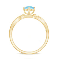 Real 0.8 Ct Aquamarine and Diamond Infinity Engagement Ring