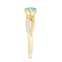 Real 0.8 Ct Aquamarine and Diamond Infinity Engagement Ring