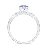 Certified Real Tanzanite Diamond Promise Ring for Proposal