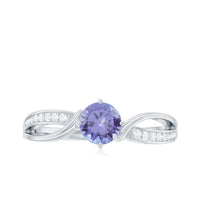 Certified Real Tanzanite Diamond Promise Ring for Proposal