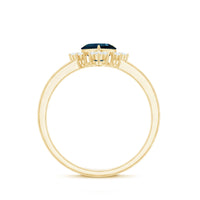 2 Carat Heart London Blue Topaz Engagement Ring with Diamond