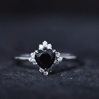 Certified 2.4 Carat Lab Grown Black Diamond Heart Engagement Ring with White Diamond
