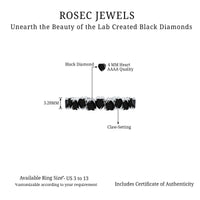 Certified Lab Grown Black Diamond Heart Eternity Ring for Women