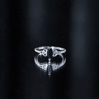 0.8 Carat Lab Grown Black and White Diamond Marquise Engagement Ring with Celtic Knot