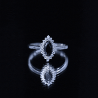 Certified 0.8 Carat Lab Grown Black Diamond Marquise Engagement Ring with Halo