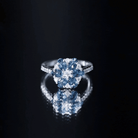 Natural London Blue Topaz Flower Engagement Ring with Diamond