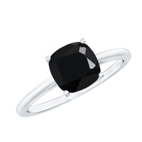 Certified 2.8 Carat Lab Grown Black Diamond Cushion Cut Engagement Ring