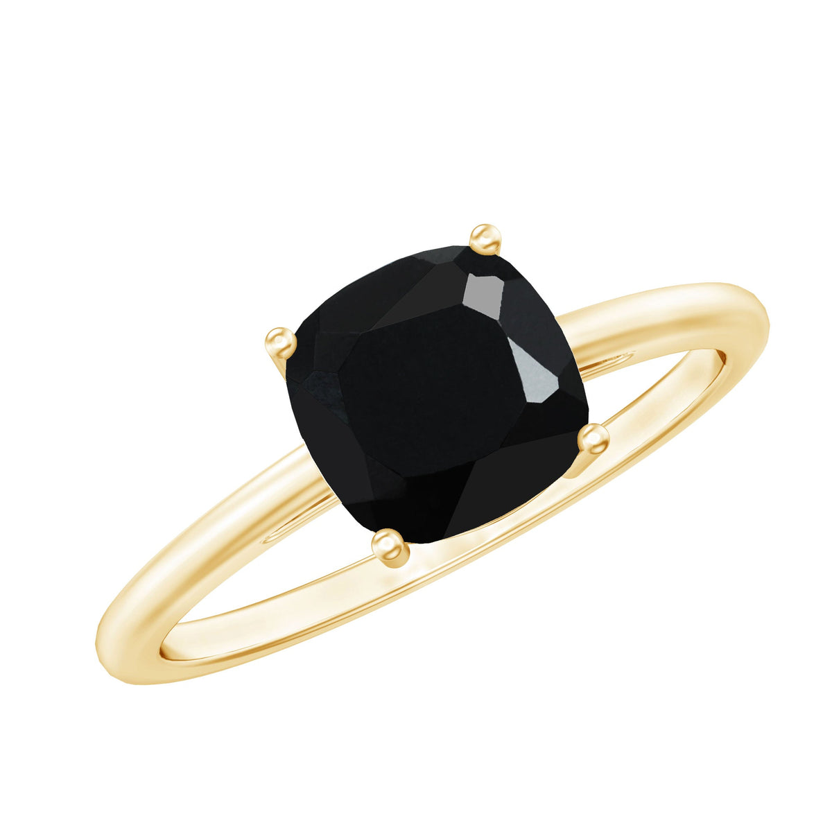 Certified 2.8 Carat Lab Grown Black Diamond Cushion Cut Engagement Ring