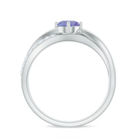 Certified Tanzanite infinity proposal ring with diamonds by Rosec Jewels, showcasing a stunning blue gemstone and sparkling accents.
