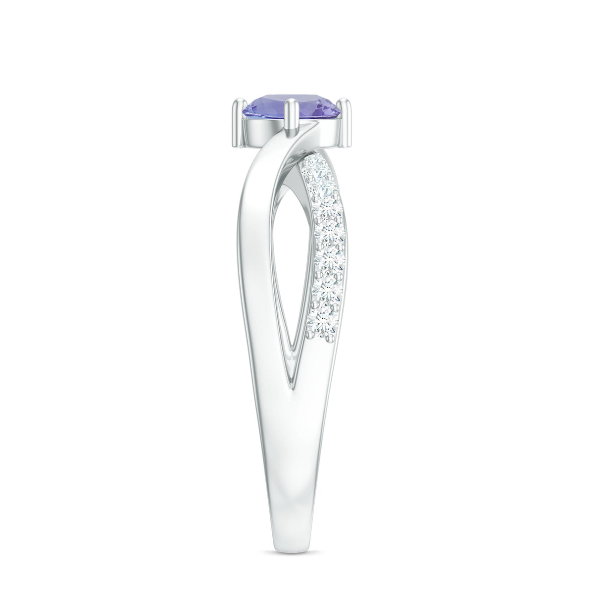 Certified Tanzanite infinity proposal ring with diamonds from Rosec Jewels, featuring a stunning tanzanite centerpiece and sparkling accents.
