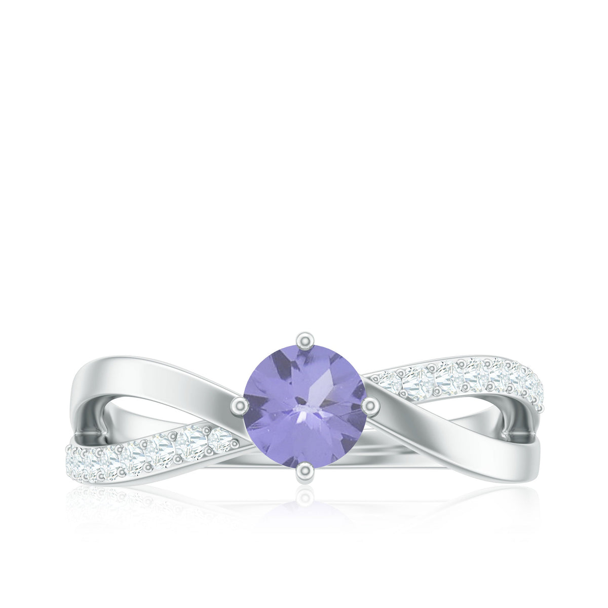 Certified Tanzanite infinity proposal ring with diamonds, elegant rose gold design, from Rosec Jewels.