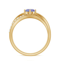 Certified Tanzanite infinity proposal ring with diamonds by Rosec Jewels, featuring a stunning blue tanzanite centerpiece with diamond accents.