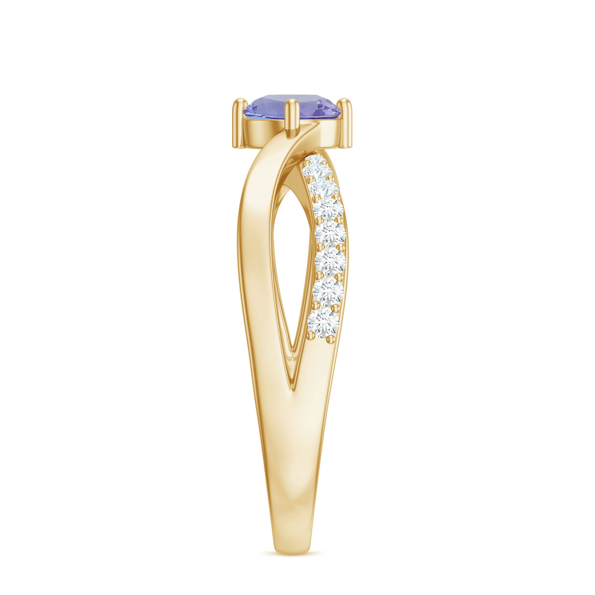 Certified Tanzanite infinity proposal ring with diamonds, featuring a stunning blue tanzanite gemstone and sparkling accents.