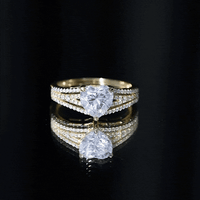 2 Carat Moissanite Heart Designer Engagement Ring with Split Shank