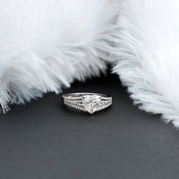 2 Carat Moissanite Heart Designer Engagement Ring with Split Shank
